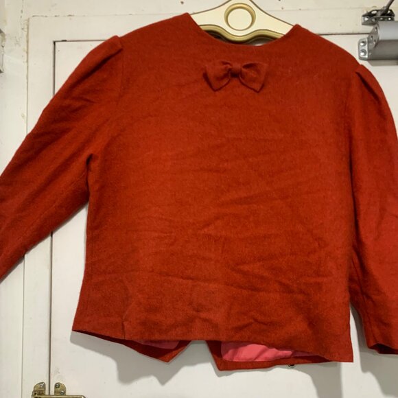 VINTAGE BUTTON BACK WOOL BLOUSES SIZE M - Picture 6 of 9